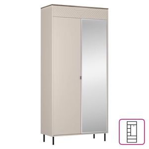 KONDELA Eyco 2D/40 dvojdverová šatníková skriňa so zrkadlom kašmír vyobraziť