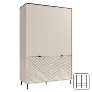 KONDELA Eyco 4D štvordverová šatníková skriňa kašmír / dub castello vyobraziť