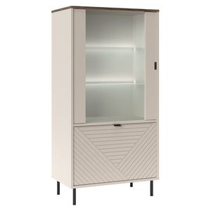 KONDELA Eyco 1D1W nízka vitrína kašmír / dub castello vyobraziť