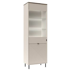 KONDELA Eyco 1D1W vitrína kašmír / dub castello vyobraziť