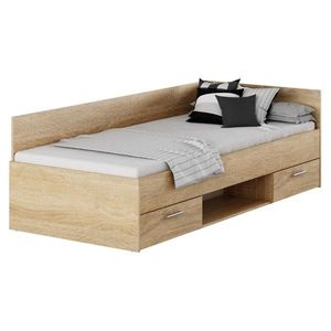 KONDELA Boat 90 posteľový rám s úložným priestorom dub sonoma vyobraziť