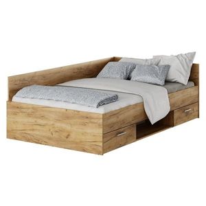 KONDELA Boat 120 posteľový rám s úložným priestorom dub artisan vyobraziť