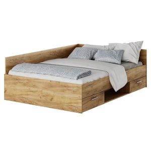 KONDELA Boat 140 posteľový rám s úložným priestorom dub artisan vyobraziť