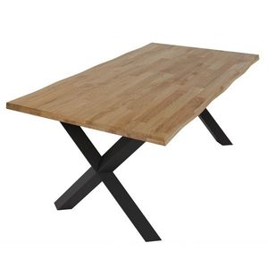 KONDELA Frida jedálenský stôl 180x100 cm prírodná / čierna vyobraziť