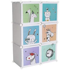 KONDELA Biaro detská modulárna skriňa sivá / detský vzor vyobraziť