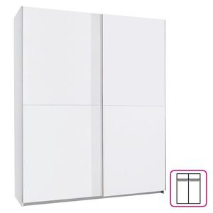 KONDELA Tiner šatníková skriňa s posuvnými dverami biela vyobraziť