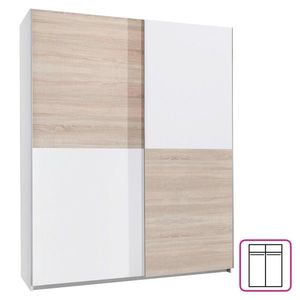 KONDELA Tiner šatníková skriňa s posuvnými dverami dub sonoma / biela vyobraziť