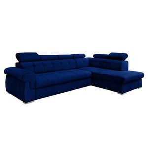 KONDELA Primus Roh New P rohová sedačka s rozkladom kráľovská modrá / strieborná vyobraziť