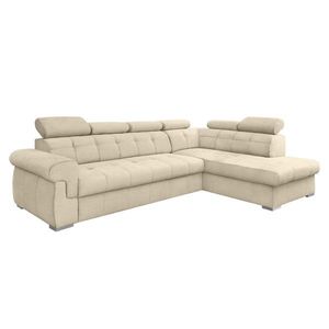 KONDELA Primus Roh New P rohová sedačka s rozkladom béžová / strieborná vyobraziť