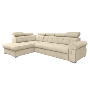 KONDELA Primus Roh New L rohová sedačka s rozkladom béžová / strieborná vyobraziť