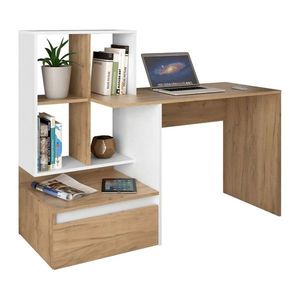 KONDELA Nereo New písací stôl dub artisan / biela vyobraziť