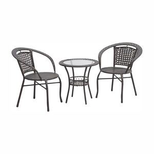 KONDELA Lasan 1+2 záhradný set z umelého ratanu hnedá vyobraziť