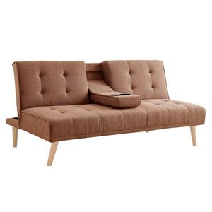 KONDELA Babet rozkladacia pohovka hnedá / buk vyobraziť