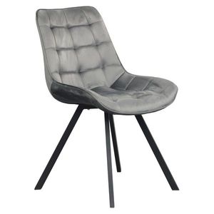 KONDELA Samira jedálenská stolička tmavosivá (Velvet) / čierna vyobraziť