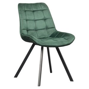 KONDELA Samira jedálenská stolička tmavozelená (Velvet) / čierna vyobraziť