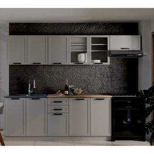 KONDELA Elgia 260 kuchynská linka kašmír / dub wotan vyobraziť