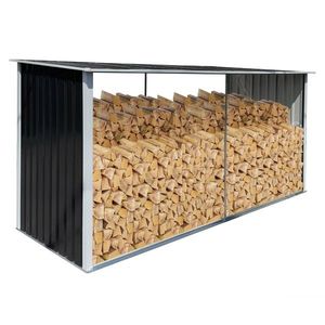 KONDELA Daryl Typ 4 prístrešok na drevo antracit / biela vyobraziť