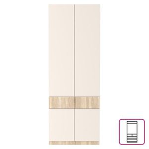 KONDELA Vertio SZF4D2S štvordverová šatníková skriňa dub sonoma / kašmír vyobraziť
