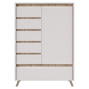 KONDELA Longy Reg1D5S1K jednodverová komoda so zásuvkami kašmír / dub sonoma vyobraziť