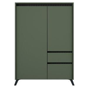 KONDELA Longy Reg2D1S1K dvojdverová komoda so zásuvkou smoke zelená / čierna vyobraziť