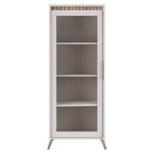 KONDELA Longy Reg1W2S vitrína kašmír / dub sonoma vyobraziť