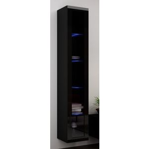 CAMA MEBLE Vigo 180 vitrína na stenu so sklom čierna / čierny lesk vyobraziť