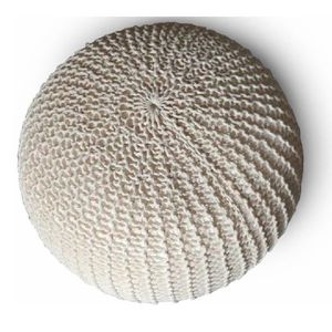 KONDELA Taman Typ 2 pletená taburetka smotanová / béžová vyobraziť