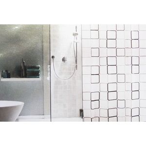 BISK - Záves sprchový MALTA Black/white vyobraziť