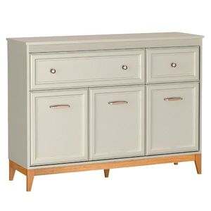KONDELA Vendy W-1 trojdverová komoda so zásuvkami kašmír krémová / dub vyobraziť