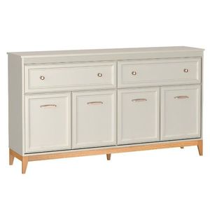 KONDELA Vendy W-2 štvordverová komoda so zásuvkami kašmír krémová / dub vyobraziť