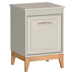 KONDELA Vendy W-11 nočný stolík kašmír krémová / dub vyobraziť