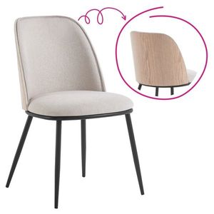 KONDELA Vudia jedálenská stolička béžovohnedá / natural / čierna vyobraziť