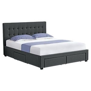 KONDELA Milara 180 čalúnená manželská posteľ s roštom sivá vyobraziť