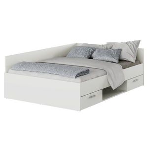 KONDELA Boat 140 posteľový rám s úložným priestorom biela vyobraziť