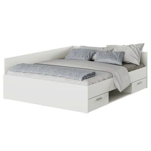 KONDELA Boat 160 posteľový rám s úložným priestorom biela vyobraziť