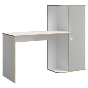 KONDELA Pinio 1D pc stolík so skrinkou biela / sivá / dub trufel svetlý vyobraziť