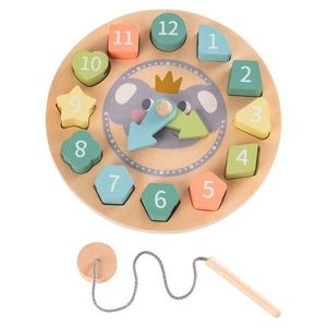 KONDELA Katel montessori detské drevené edukačné hodiny mix farieb vyobraziť