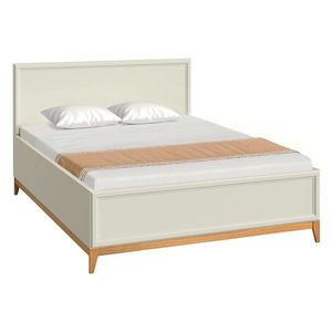 KONDELA Vendy W-16 160 manželská posteľ s roštom kašmmír krémová / dub vyobraziť