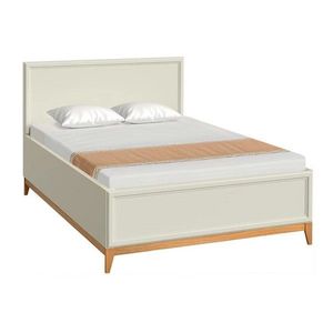 KONDELA Vendy W-17 140 manželská posteľ s roštom kašmmír krémová / dub vyobraziť