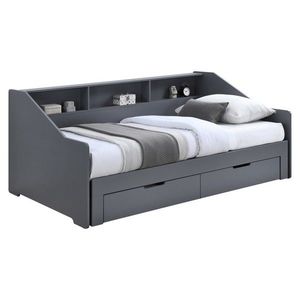 KONDELA Moneta rozkladacia posteľ s úložným priestorom sivá vyobraziť