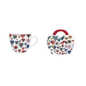 DUO - Hrnček 460ml COLORFUL HEARTS 3, porcelán vyobraziť