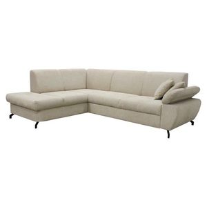 KONDELA Cohen Roh L rohová sedačka s rozkladom béžová / čierna vyobraziť