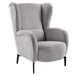 KONDELA Ramon kreslo (ušiak) sivá / čierna vyobraziť