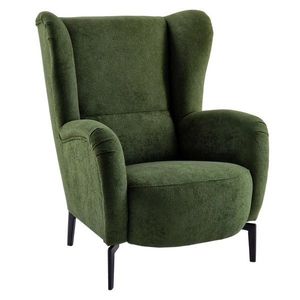 KONDELA Ramon kreslo (ušiak) zelená / čierna vyobraziť