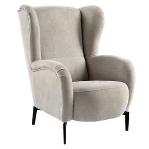 KONDELA Ramon kreslo (ušiak) béžovosivá (taupe) / čierna vyobraziť
