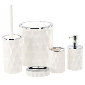 KONDELA Raber sada kúpeľňových doplnkov (5 ks) biela vyobraziť