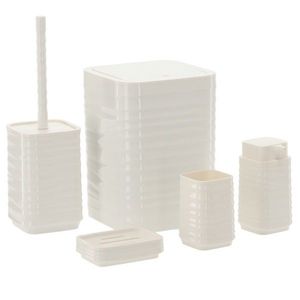 KONDELA Matio sada kúpeľňových doplnkov (5 ks) biela vyobraziť
