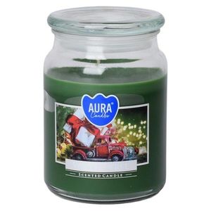 KONDELA Leana vonná sviečka v skle 500 g priehľadná / zelená vyobraziť