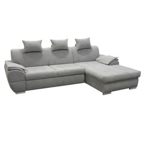 KONDELA Flosy Roh P rohová sedačka s rozkladom a úložným priestorom sivá vyobraziť