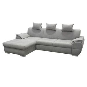 KONDELA Flosy Roh L rohová sedačka s rozkladom a úložným priestorom sivá vyobraziť